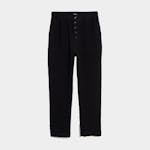 Madewell Cotton-Linen Pull-On High-Rise Tapered Pants (Button-Front Edition)