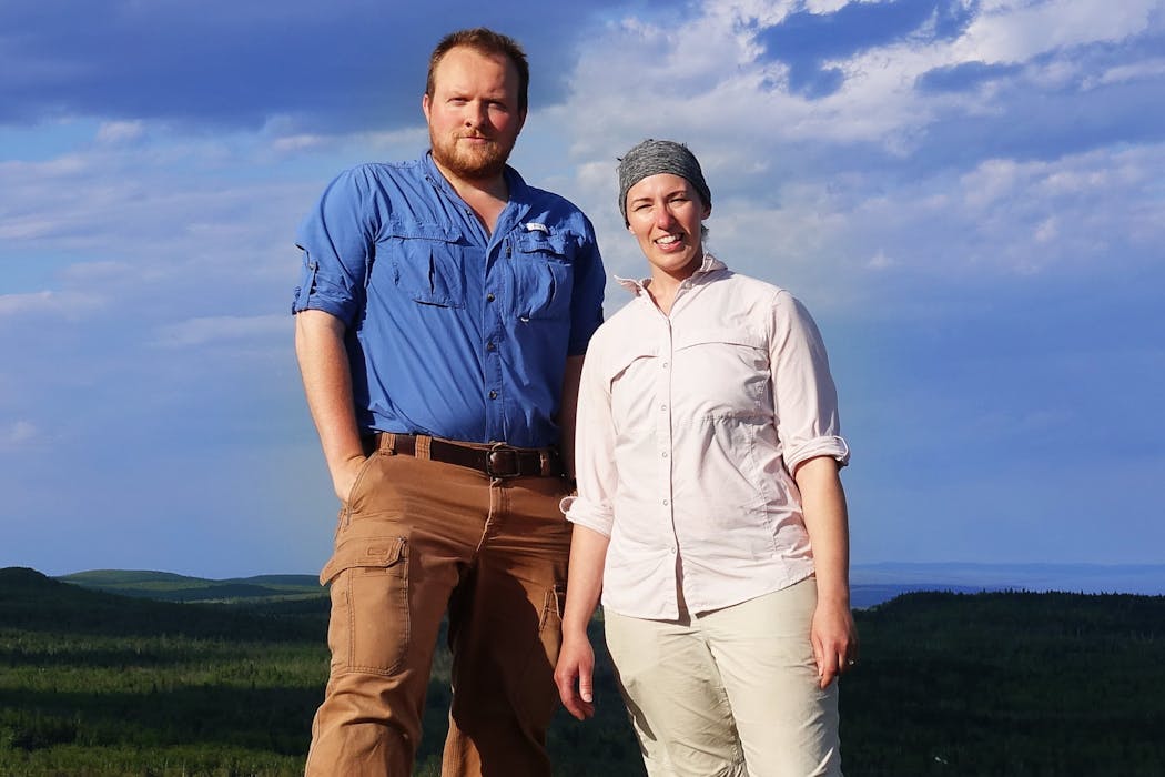 John & Heidi on Tofte Peak, North Shore of Lake Superior, Minnesota